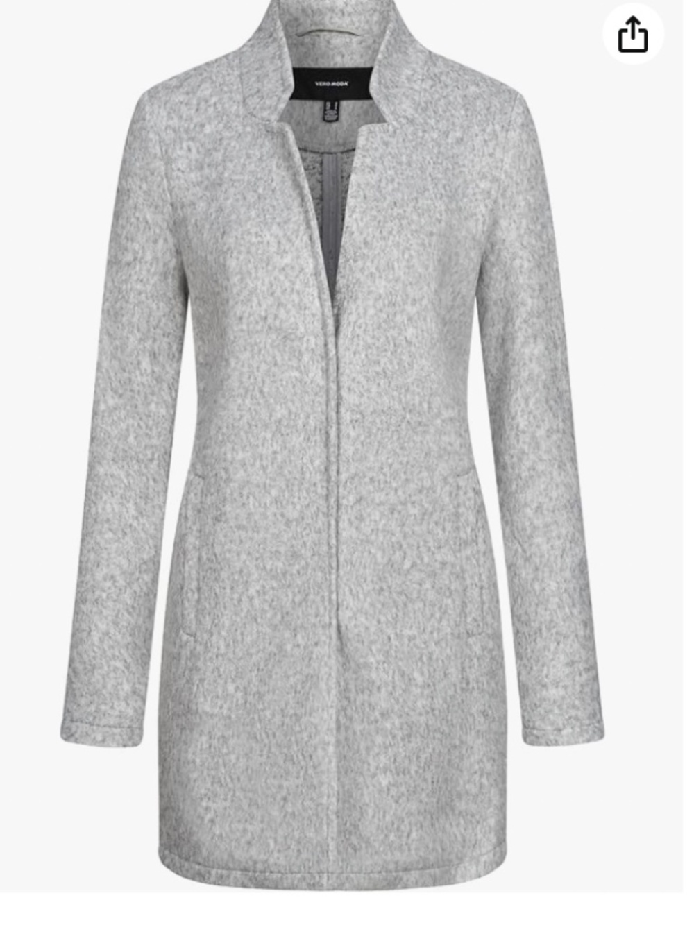 Vero Moda Brushed Katrine Jacket Light Gray Melange Coat Women's S